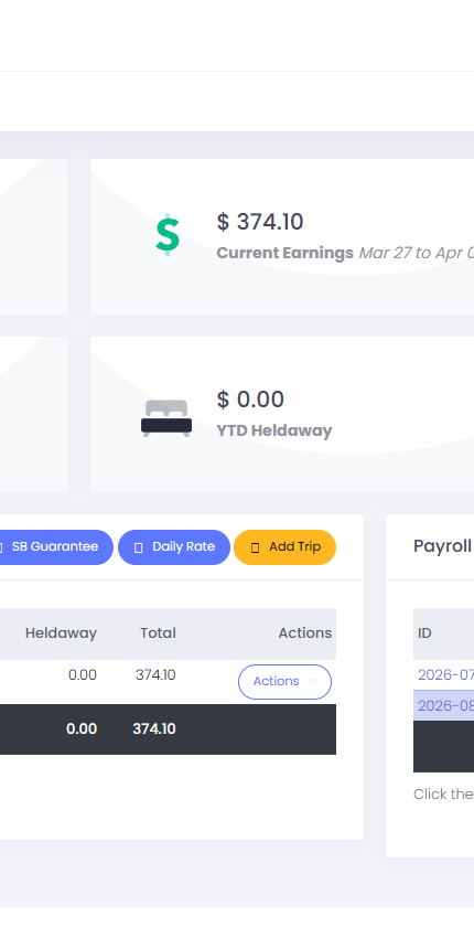 Trip Tracker history mobile screenshot